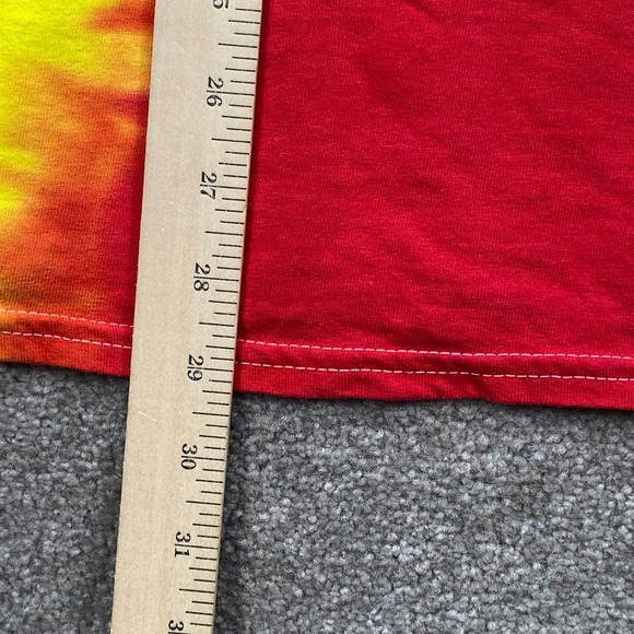 Gildan Heavy Cotton Tie Dye T Shirt Men's XL Red Yellow Blue Rainbow - Picture 6 of 9